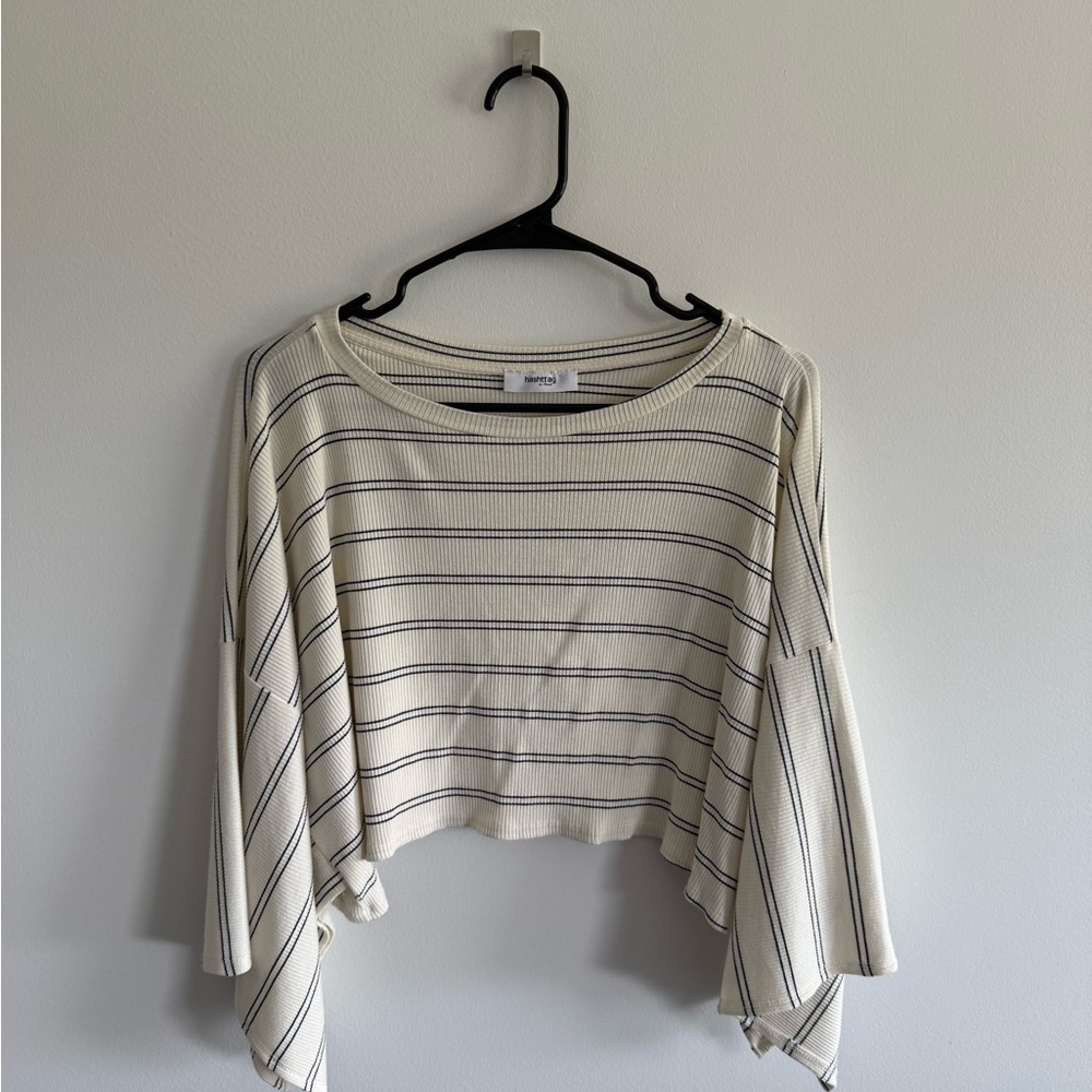 Hashtag Striped Women's Cropped Sweater